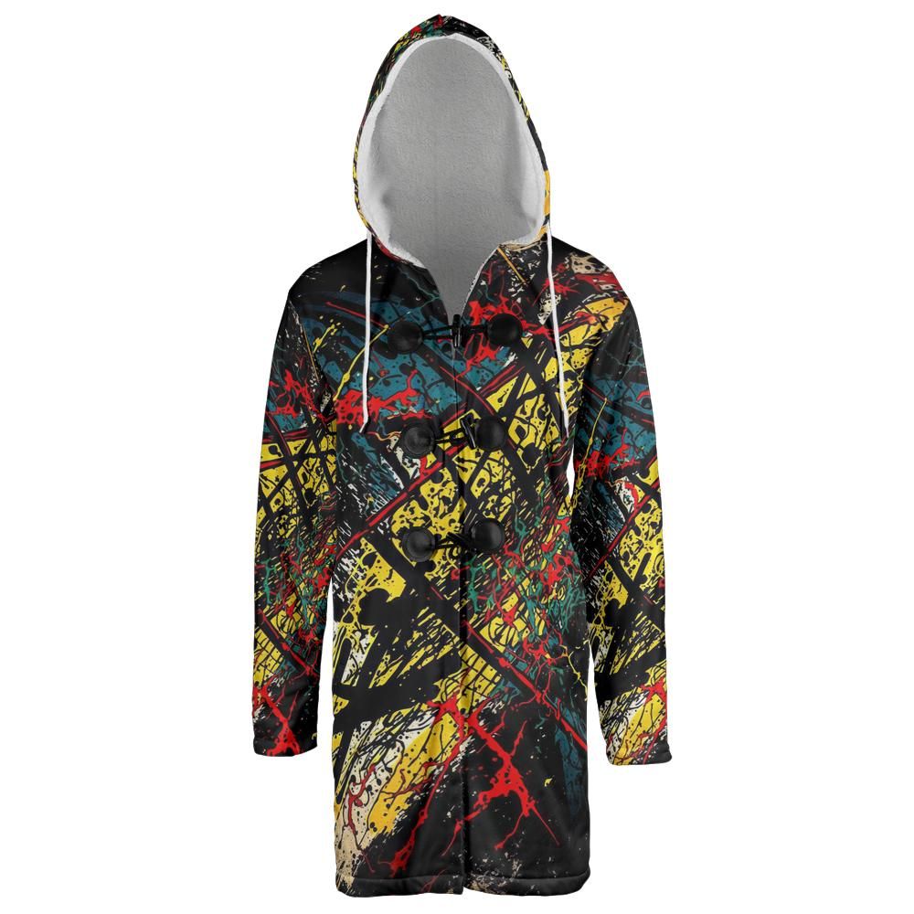 Splatter Paint Hooded Cloak Coat