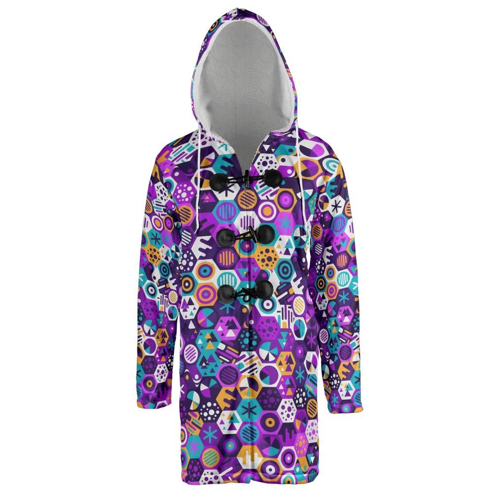 Purple 80's Hooded Cloak Coat
