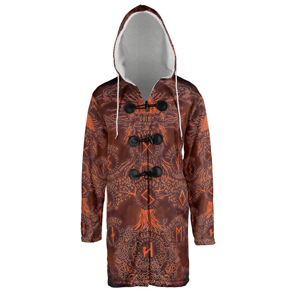 Norse Ruins Hooded Cloak Coat
