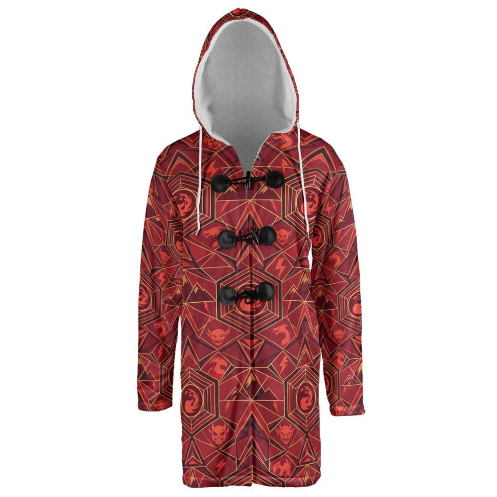 Mono Red Hooded Cloak Coat