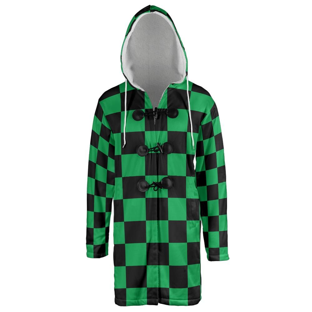 Tanjiro Pattern Hooded Cloak Coat
