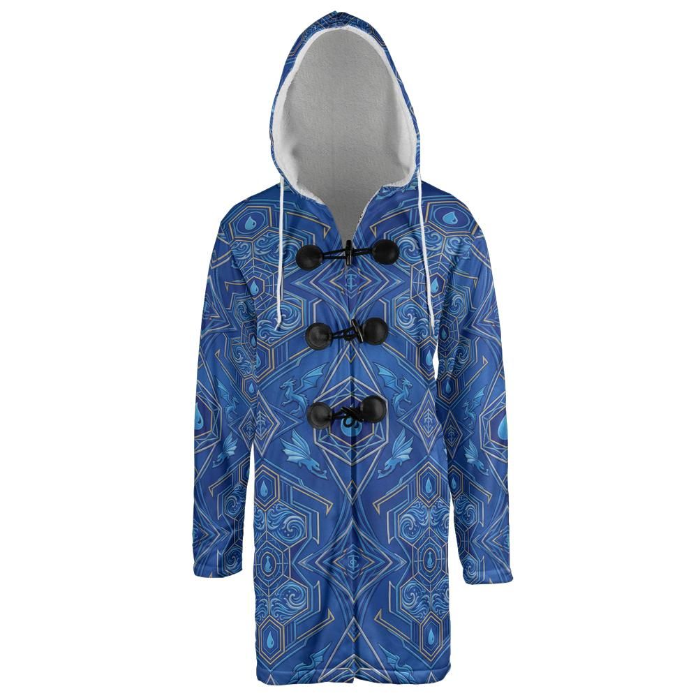 Mono Blue Hooded Cloak Coat