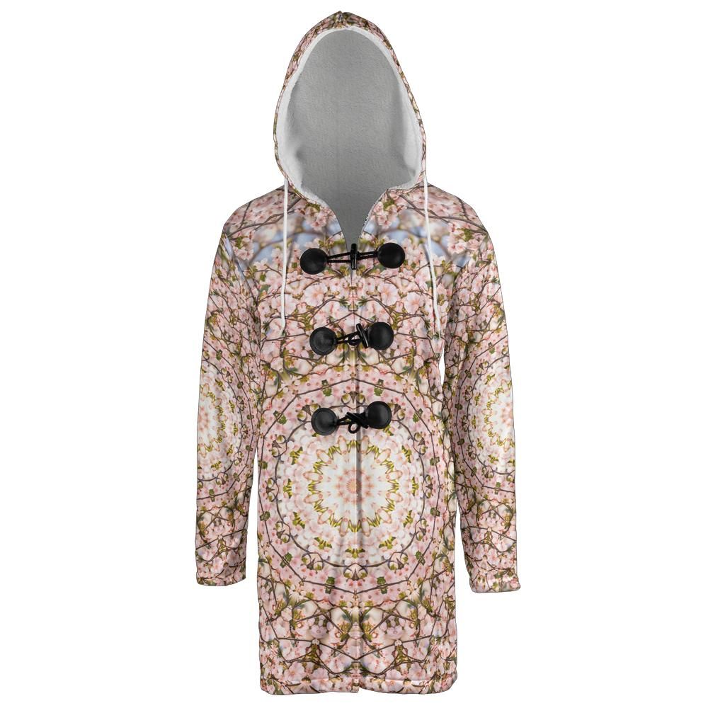 Cherry Blossom Kaleidoscopic Hooded Cloak Coat