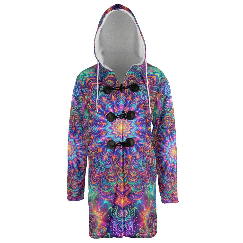 Mandala-Scope Hooded Cloak Coat