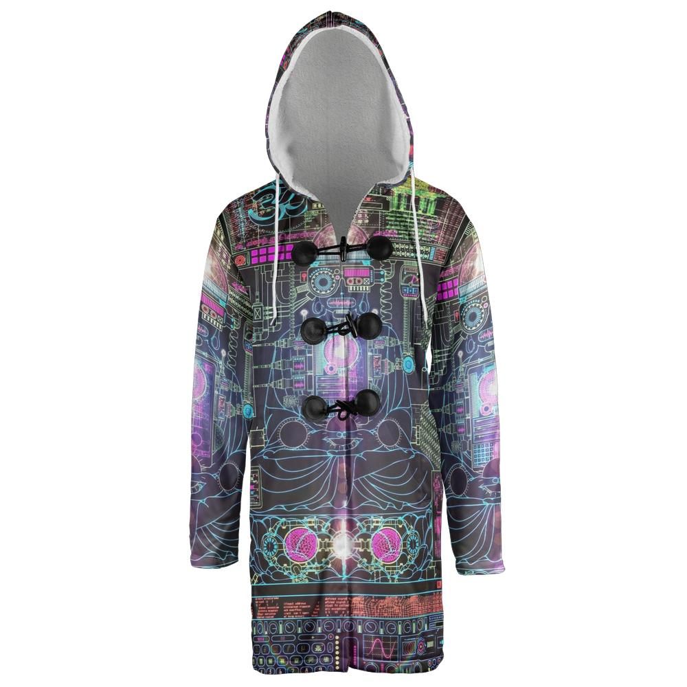 Digital Meditation Hooded Cloak Coat
