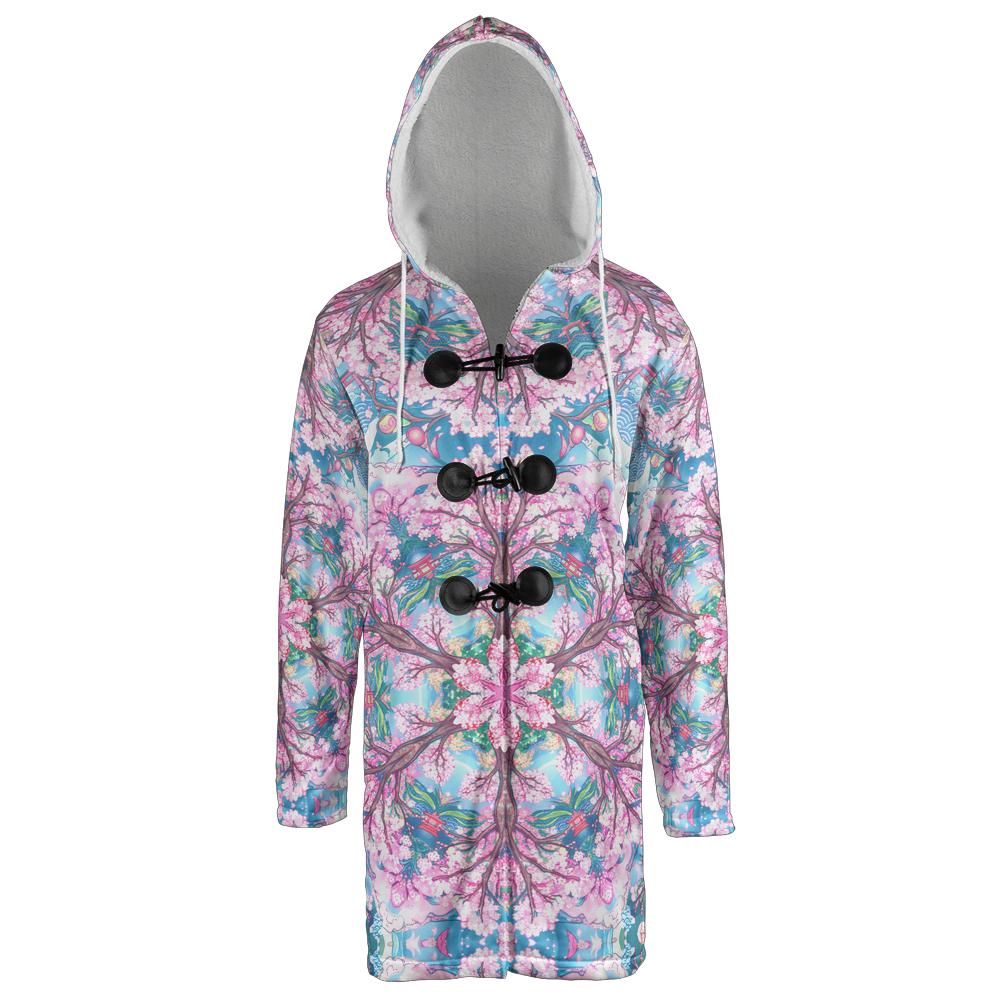 Sakura Kaleidoscopic Hooded Cloak Coat
